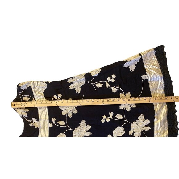 VARGA Dress Womens L Navy White Floral Embroidered Strappy Babydoll Graduation - Picture 8 of 9